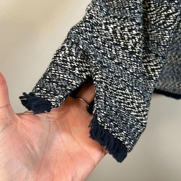 J. Crew Lady Jacket Blazer Size 2 Blue Tweed Fringe Trim Preppy Work Career - Picture 8 of 14